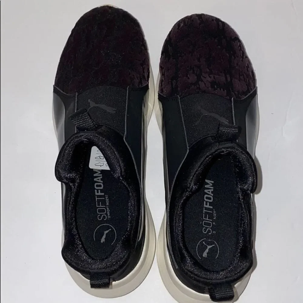 Puma Soft Foam Running Shoes Black Purple 8.5